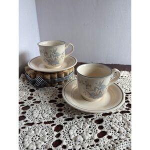 Keltcraft Noritake 2-Kilkee 9109 Tea Cup &‎ Saucer Ireland Floral Butterfly Blue